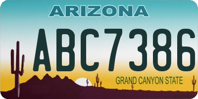 AZ license plate ABC7386