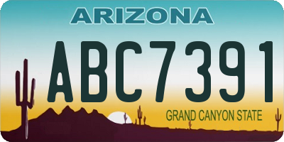 AZ license plate ABC7391