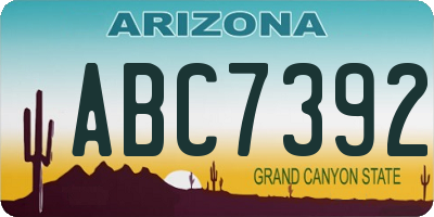AZ license plate ABC7392