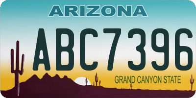 AZ license plate ABC7396