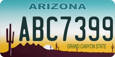 AZ license plate ABC7399