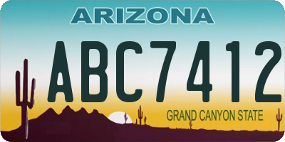 AZ license plate ABC7412