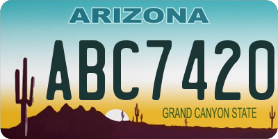 AZ license plate ABC7420