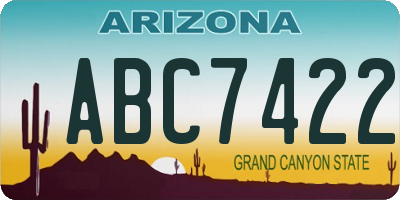 AZ license plate ABC7422