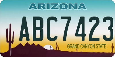 AZ license plate ABC7423