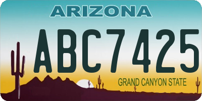 AZ license plate ABC7425