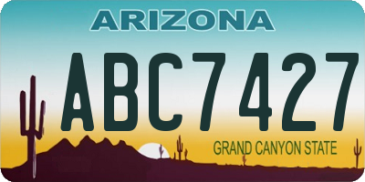 AZ license plate ABC7427