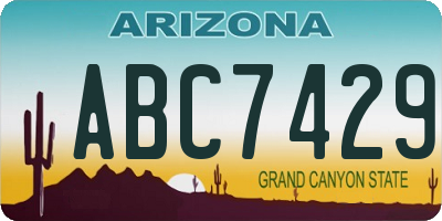 AZ license plate ABC7429
