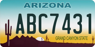 AZ license plate ABC7431
