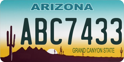 AZ license plate ABC7433