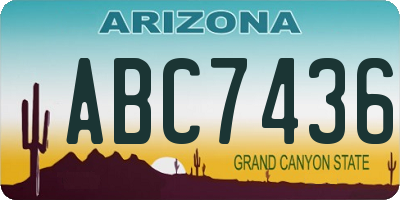 AZ license plate ABC7436