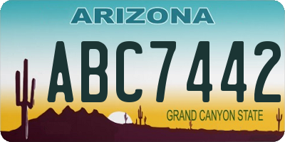AZ license plate ABC7442