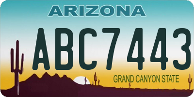 AZ license plate ABC7443