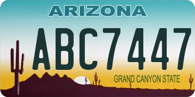 AZ license plate ABC7447