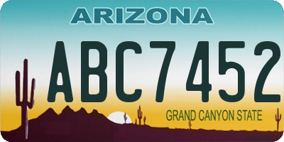 AZ license plate ABC7452