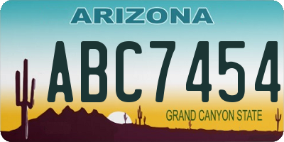 AZ license plate ABC7454