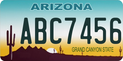 AZ license plate ABC7456