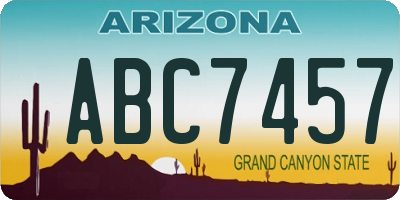 AZ license plate ABC7457