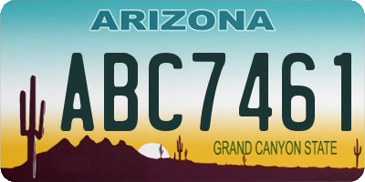AZ license plate ABC7461