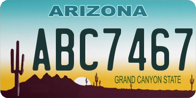 AZ license plate ABC7467