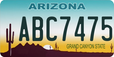 AZ license plate ABC7475
