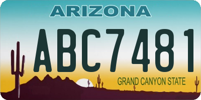 AZ license plate ABC7481
