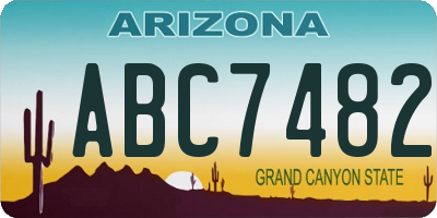 AZ license plate ABC7482