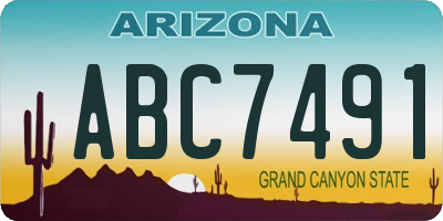 AZ license plate ABC7491