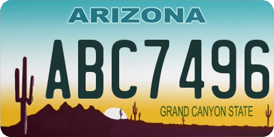 AZ license plate ABC7496