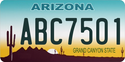 AZ license plate ABC7501