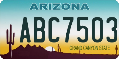 AZ license plate ABC7503