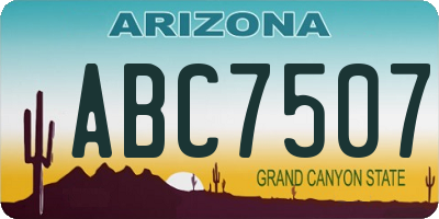 AZ license plate ABC7507