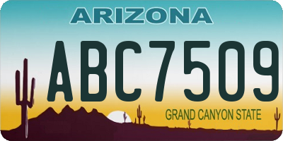 AZ license plate ABC7509