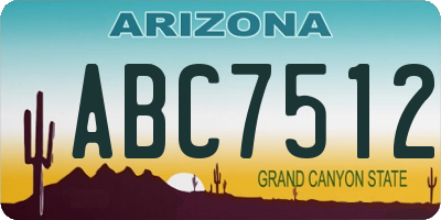 AZ license plate ABC7512
