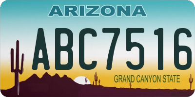 AZ license plate ABC7516