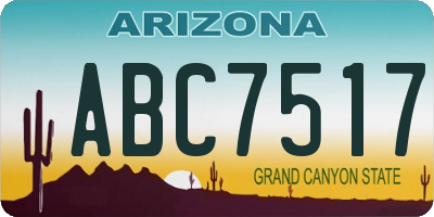 AZ license plate ABC7517