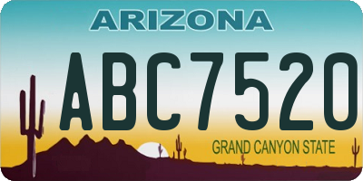 AZ license plate ABC7520