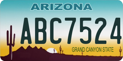 AZ license plate ABC7524