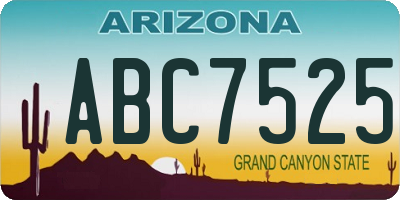 AZ license plate ABC7525