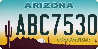 AZ license plate ABC7530