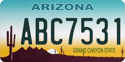 AZ license plate ABC7531