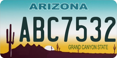 AZ license plate ABC7532
