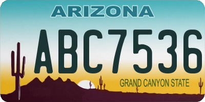 AZ license plate ABC7536