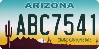 AZ license plate ABC7541