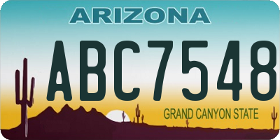 AZ license plate ABC7548