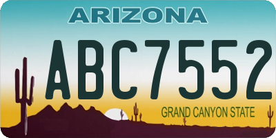AZ license plate ABC7552