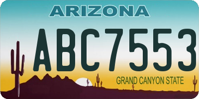 AZ license plate ABC7553
