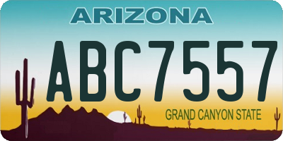 AZ license plate ABC7557