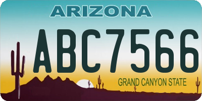 AZ license plate ABC7566