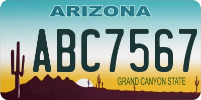 AZ license plate ABC7567